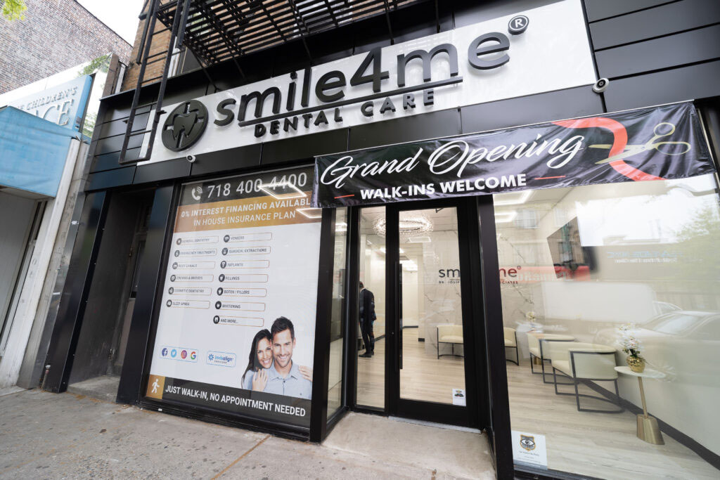 Photo Smile4Me Dental Care Storefront With Grand Opening Banner