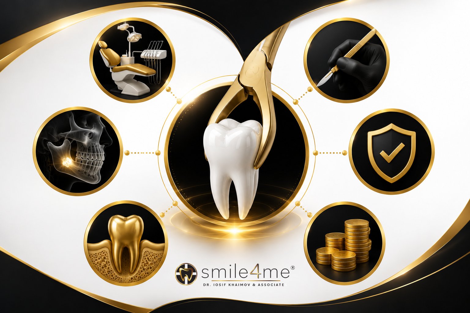Photo Tooth Extraction Surrounded By Dental Icons
