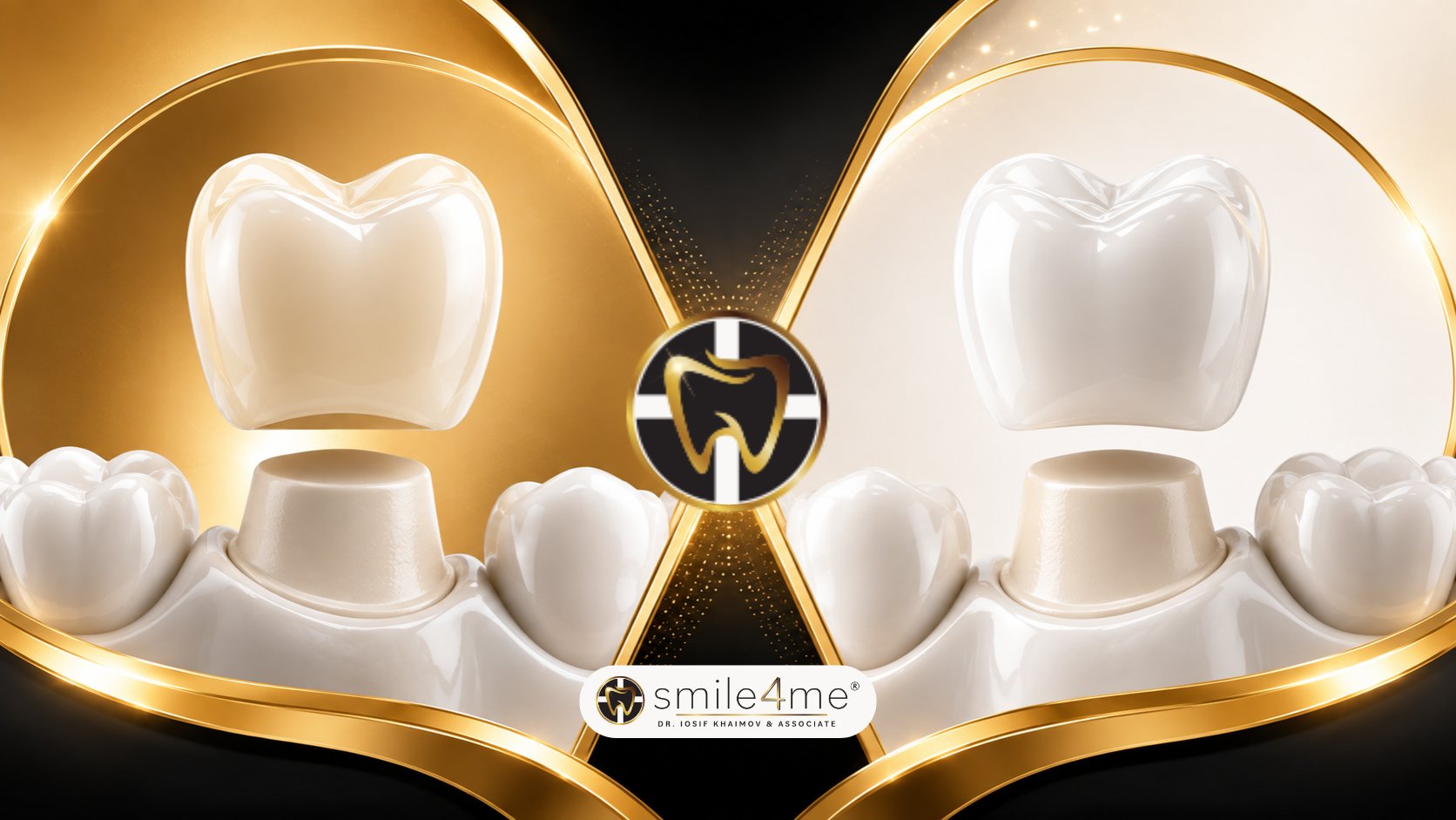 Photo Ceramic Crown Vs Porcelain Comparison Above Prepared Teeth Illustration